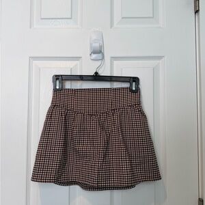 Abercrombie Kids Brown Checkered Skort